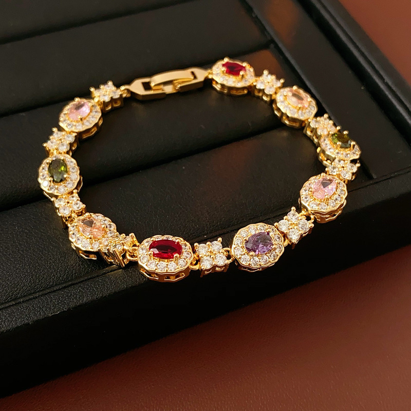Diseño de nicho Pulsera de temperamento de alta calidad Pulsera Joyas de pulsera de circonita súper parpadeante Pulsera de estilo ins Mujer
