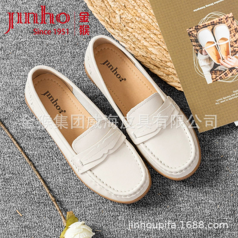 Золотая Обезьяна Женская обувь 2025 Весенняя мягкая подошва с круглой головой