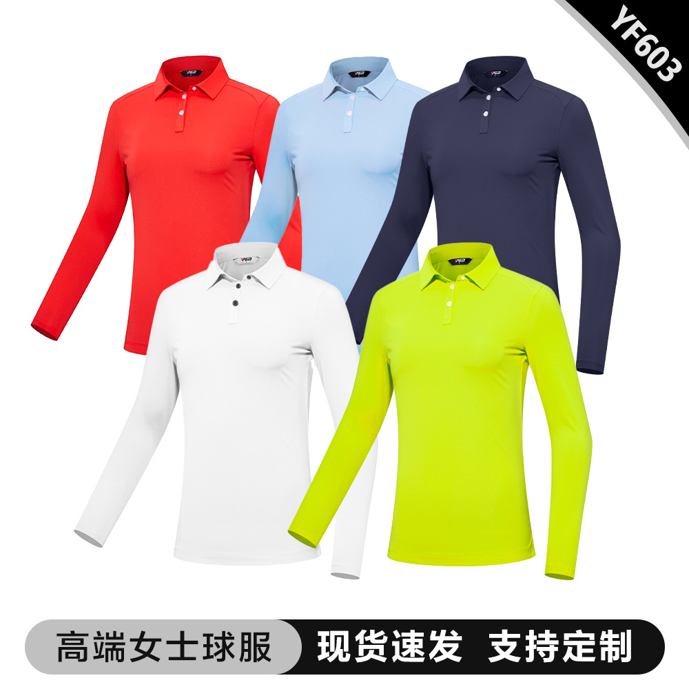 Golf Team 10 Pieces Minimum Order 48 Hours Delivery Free Logo Fee Women's Clothing Long-Sleeved T-Shirt Women's Clothing