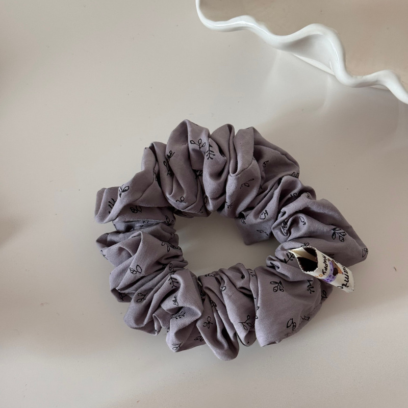 法式灰紫色蝴蝶结黑色大肠发圈头饰少女简约丸子头盘发不伤发饰品|undefined