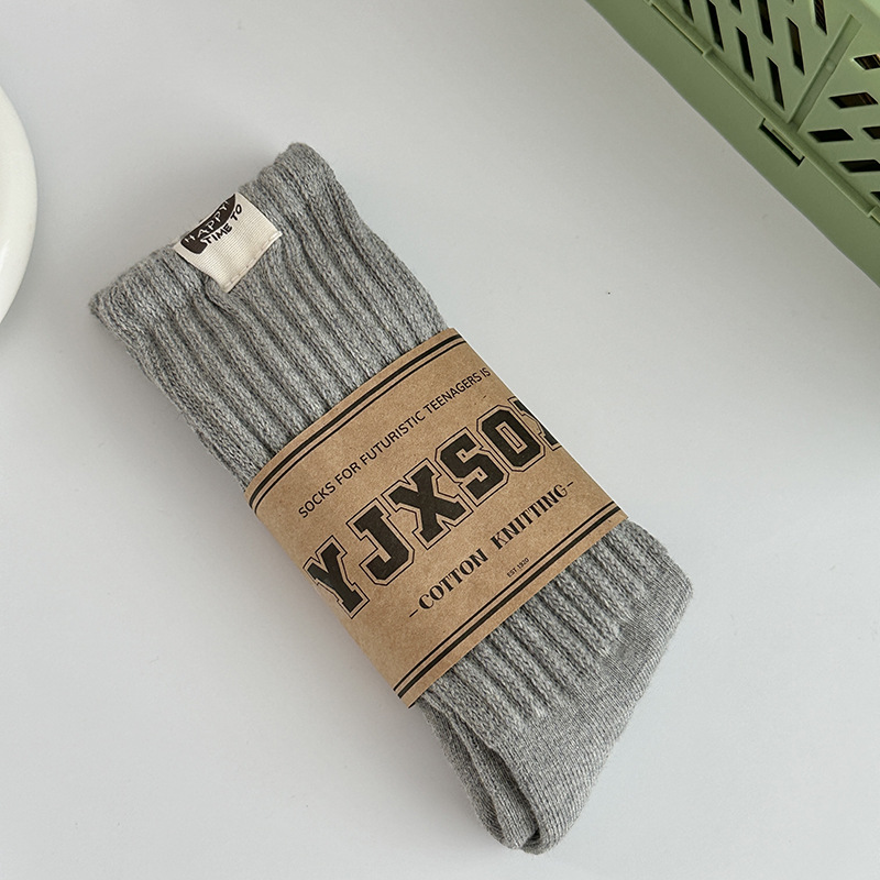 Unisex Sports Solid Color Cotton Crew Socks A Pair display picture 5