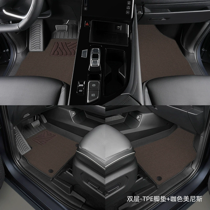 Car Floor Mats (Hyundai Kustu 2021–2024) TPE full‑coverage, tailored 7‑seat set