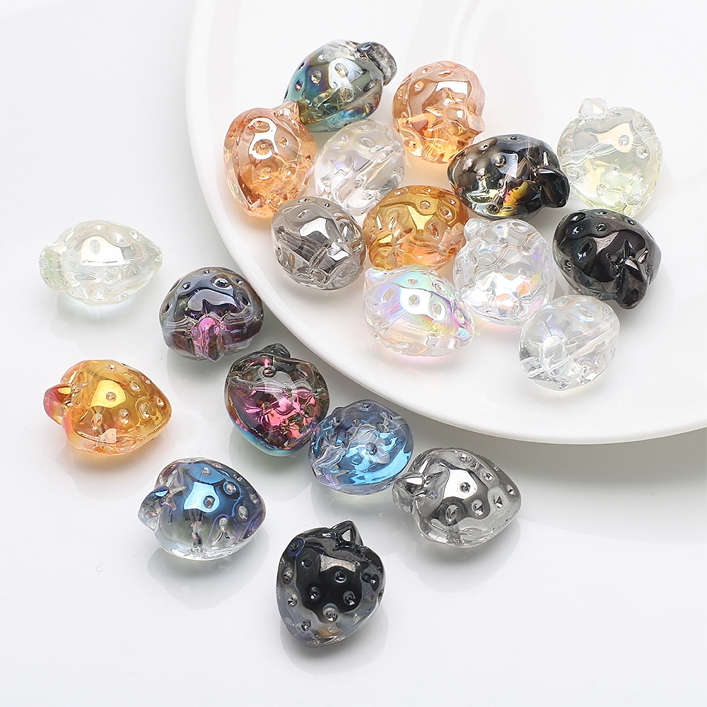 10 PCS/Package 13 * 16mm Glass Strawberry Beads display picture 3