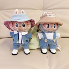 Only clothes】17CM fabric doll LABUBU boy's denim suit dress hat shoes accessories