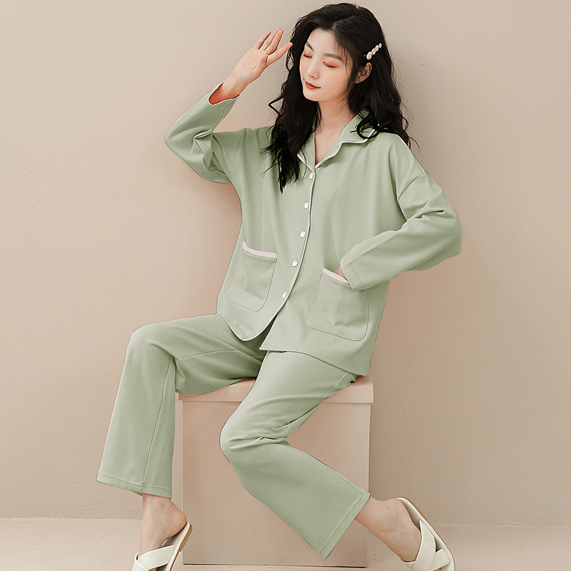 Cotton Nightgown for Women 2024 New Spring and Autumn Long Sleeve Simple Plus Size 100% Cotton Summer Wearable Home Set