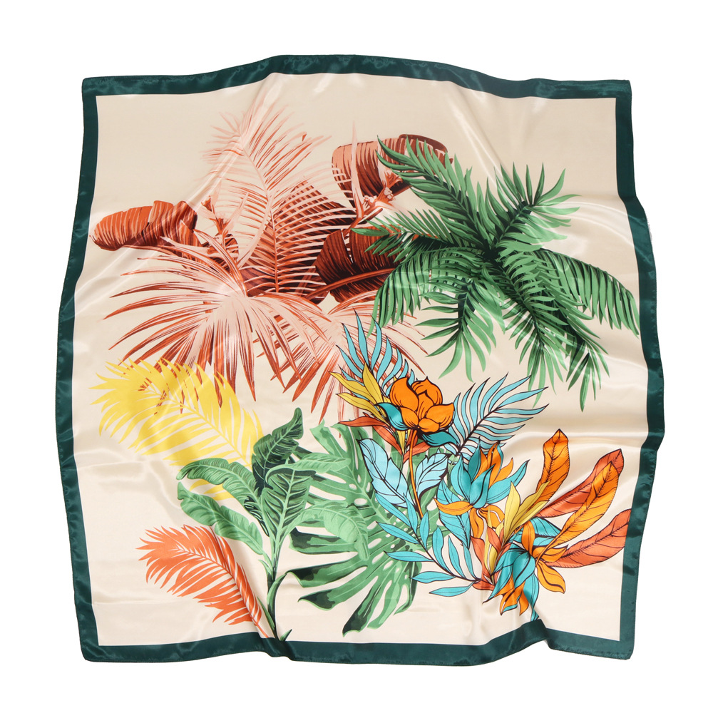 Women'S Gender Printing Design Beach Style Women's Beach Coconut Tree Satin Printing Scarves & Gloves