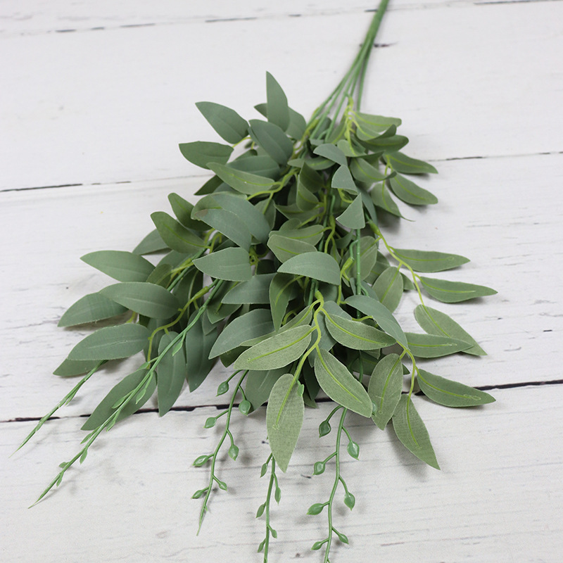 Artificial leaves and vines plant willow leaves wedding and celebration path guide arrangement artificial plant silk printed fabric bundle willow leaves