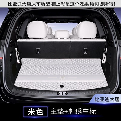 Trunk Mat – Tang rear trunk mats - beigetrunk-main-mat-there-is-a-power-source-on-the-right-side-of-byd-tang