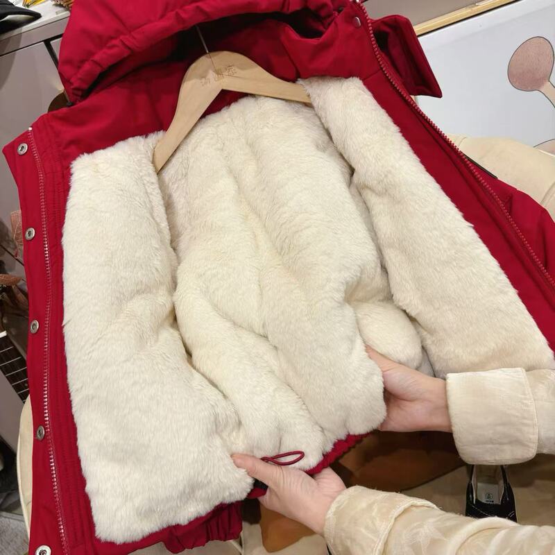 男童秋冬加绒外套中大童羊羔毛2025新款羽绒棉服保暖棉袄派克服潮|undefined