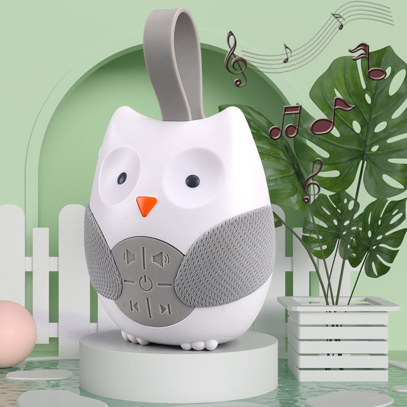 Transfronteriza Venta caliente recién nacido bebé calmante dormir ruido blanco cama colgante búho reproductor de música juguete