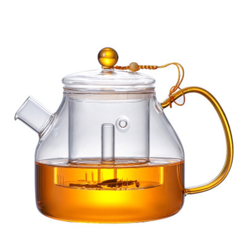 Fábrica mayorista de tetera de vidrio de alto borosilicato puede cocinar tetera de cerámica eléctrica tetera de té casera tetera de té de flores de té