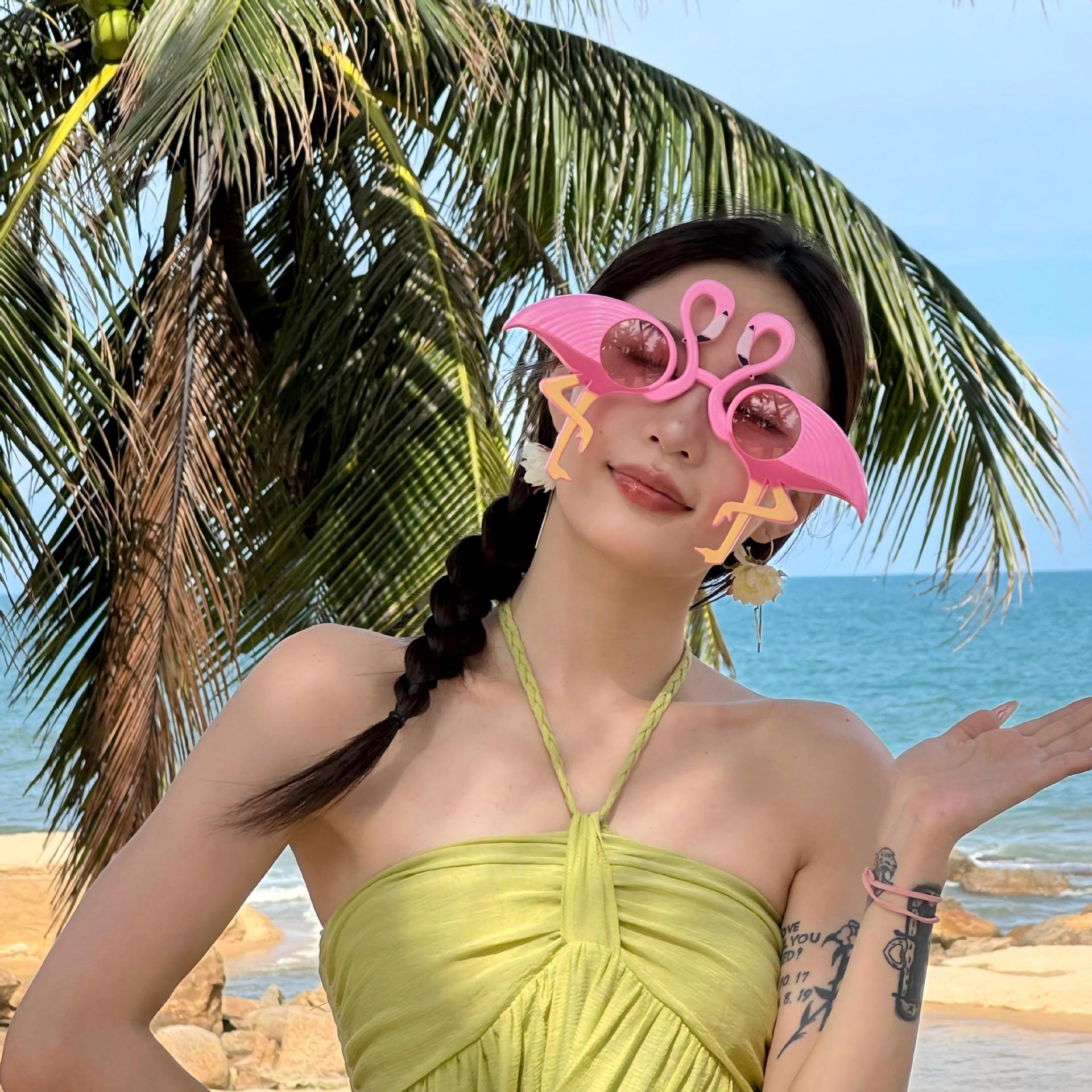 Gafas de Sol de Fiesta Hawaiana con Diseño de Flamenco ABS Decorativo para Playa image 36