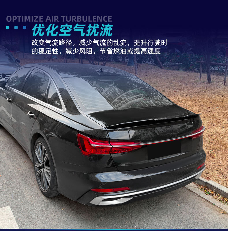 Suitable for Audi A6 S6 C8 2018-2025 PSM model rear spoiler, top spoiler, fixed wing, spoiler, cross-border modification