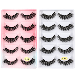 New 3D Chemical Fiber false eyelashes thick multi-layer curling soft 5 pairs of eyelashes Europe and the United States cross-border lashes