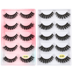New Arrival 3D Synthetic Fiber False Eyelashes, Thick, Multi-Layered, and Naturally Curved—Soft 5-Pair Set for Eyes, Perfect for Cross-Border E-commerce in Europe and America