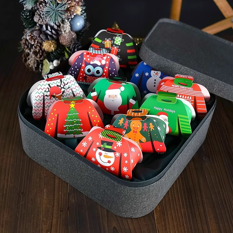 クリスマスセーターキャンディボックスDIY小さなギフト包装箱ヌガークッキーペストリーボックススナックサプライズボックス|undefined