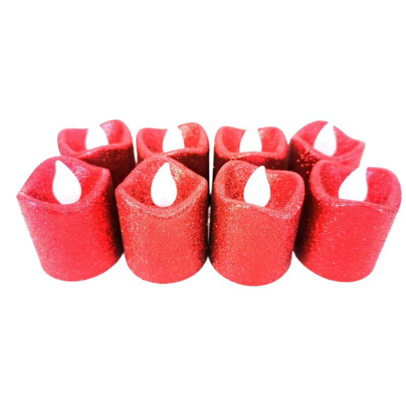 Светодиодная Электронная свеча Позолоченная серебряная Порошковая упаковка золотой порошок волна рот свеча на день рождения Рождество Хэллоуин Свеча лампа