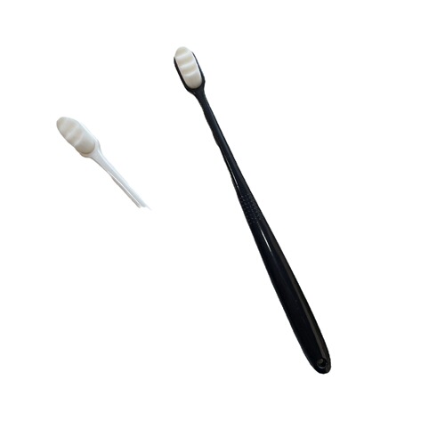 Black and white round head soft hair small head toothbrush ins simple couple home portable travel size adult toothbrush BH081