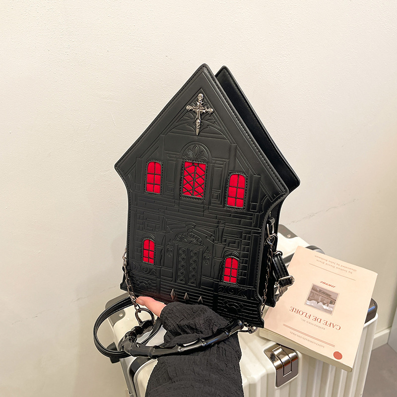 European and American Dark Gothic House Style Women's Bag 2025 New Niche Special-Shaped Shoulder Bag Personalized Satchel Crossbody Bag