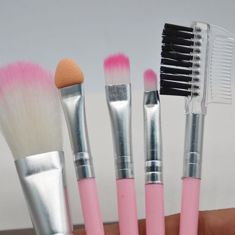 Pink 5-piece makeup brush set, eyeshadow brush, lip brush, makeup brush, five-piece brush set, beauty concealer blush