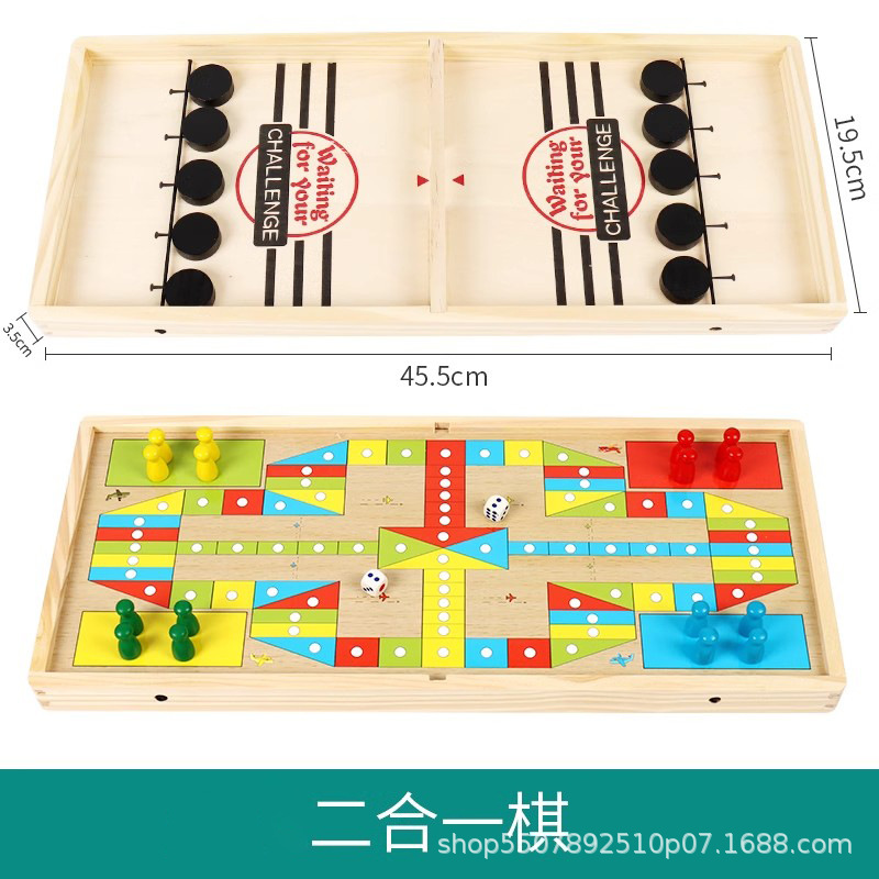 Juego de Ajedrez de madera interacción padre-niño ajedrez juguete de los niños jugando ajedrez toque ajedrez hockey hielo juego de escritorio Batalla Colección