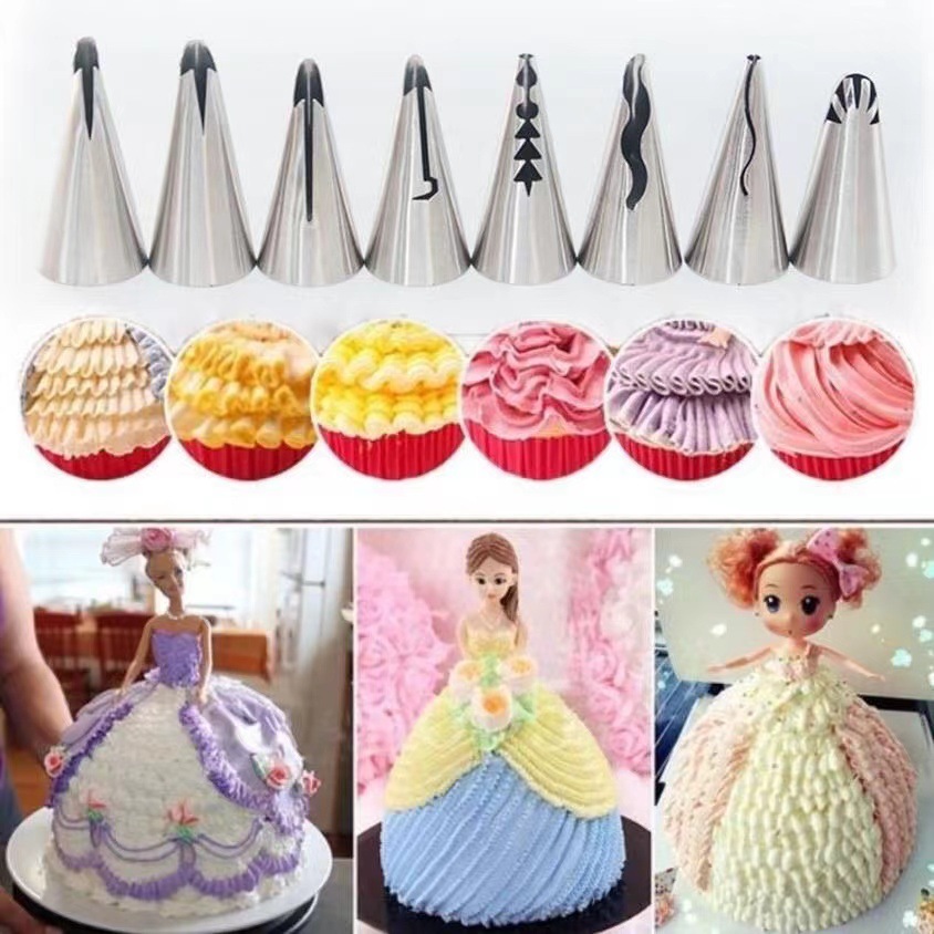 Korean Pleated Skirt Decorating Nozzle Retro Piping Nozzle 304 Stainless Steel Cream Cake Baking Tool Small Size