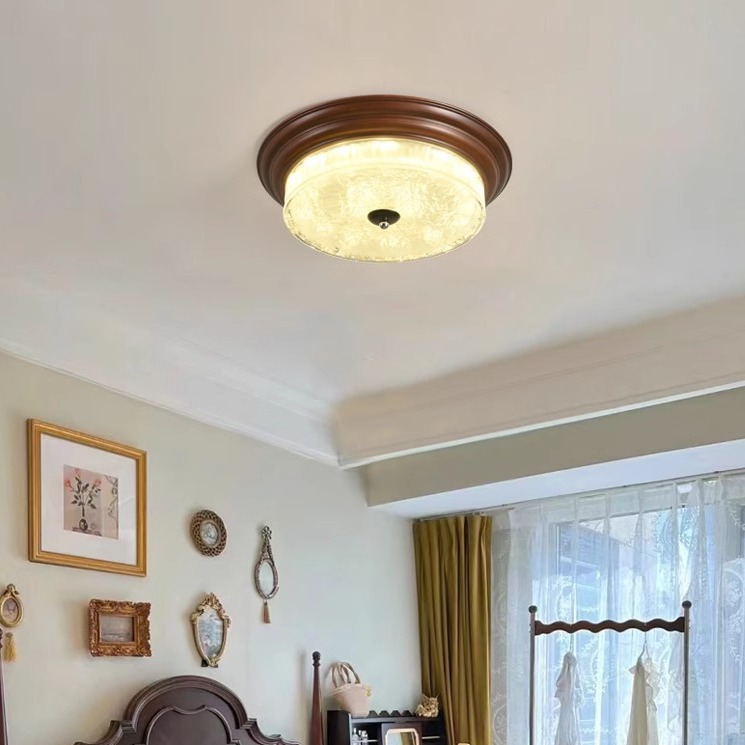 Lámpara de techo americana retro campo nuevo estilo chino dormitorio lámpara de habitación 2025 nuevo portal estudio lámpara de protección de ojos