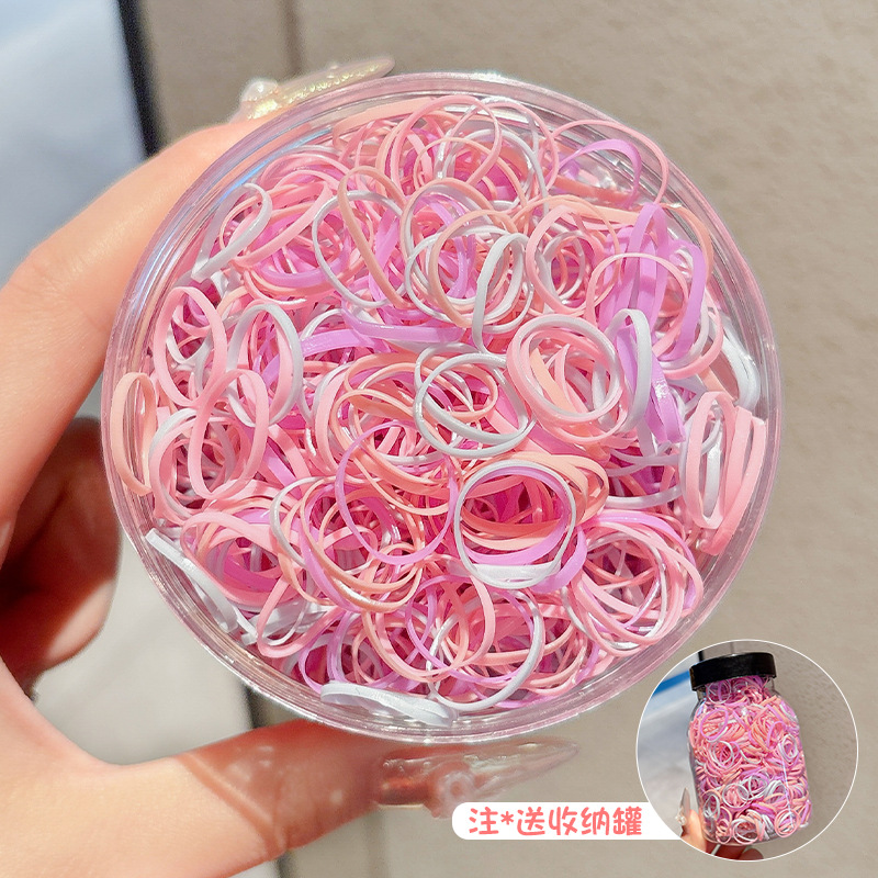 Niños desechables de alta elasticidad correa de goma negra para mujeres, cabello para niñas, anillo de cabello grueso para bebés, no lastimar el cabello elástico image 12