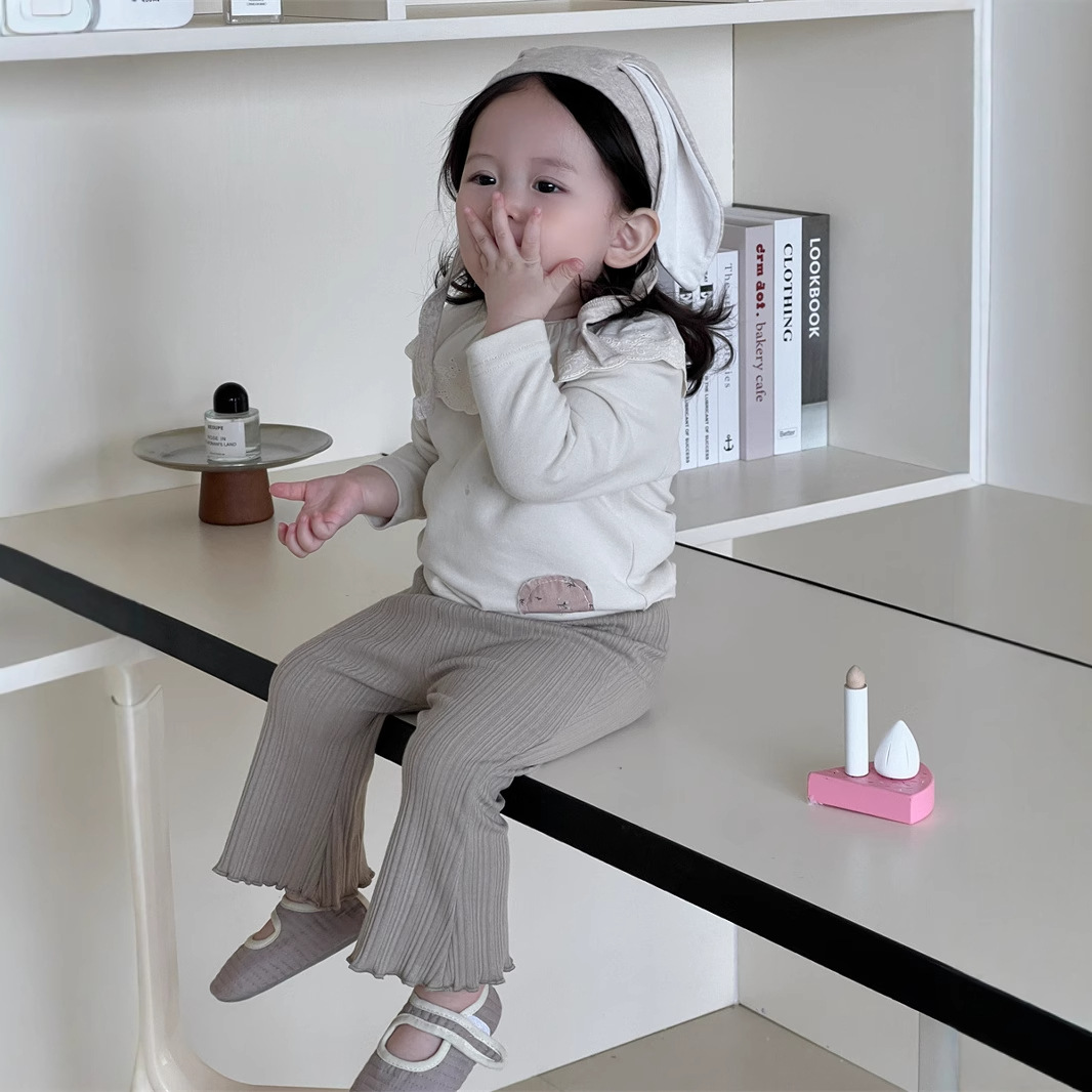 Ropa de otoño infantil coreana ropa infantil camisa de muñeca de niña ropa de caña de dos piezas de bebé de otoño