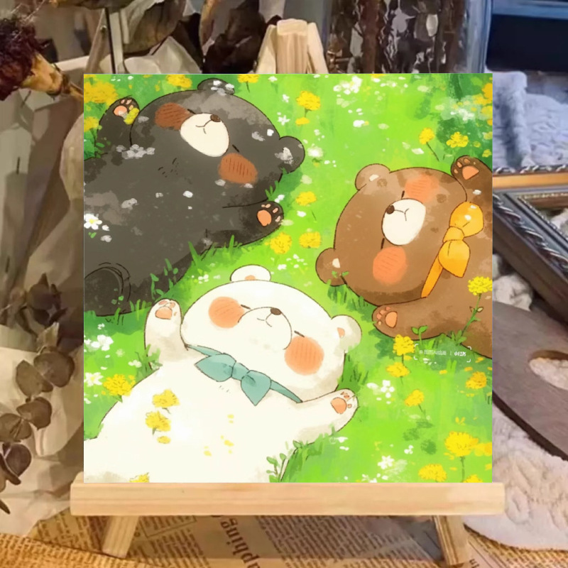 子猫デジタル油絵 diy 着色かわいい漫画動物手作り子供のシンプルな油絵装飾卸売|undefined
