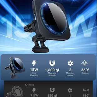 Car Wireless Charger 15W Strong Magnetic Wireless Charging Compatible Equipment Manufacturer Zhonghui