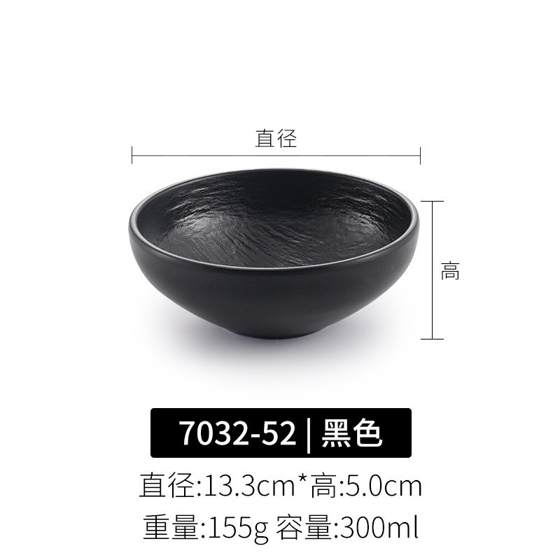 Japonés negro melamina bolos de arroz bolos de mezcla de fideos bolos de hotel restaurante bolos de sopa de plástico bolos de ensalada comerciales
