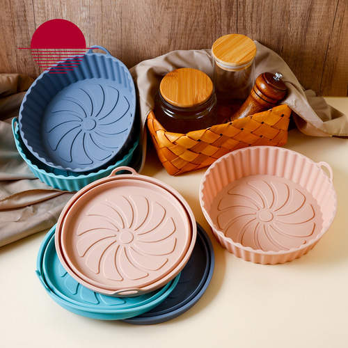 High temperature resistant folding silicone air fryer basket baking pan inner basket silicone pot air fryer