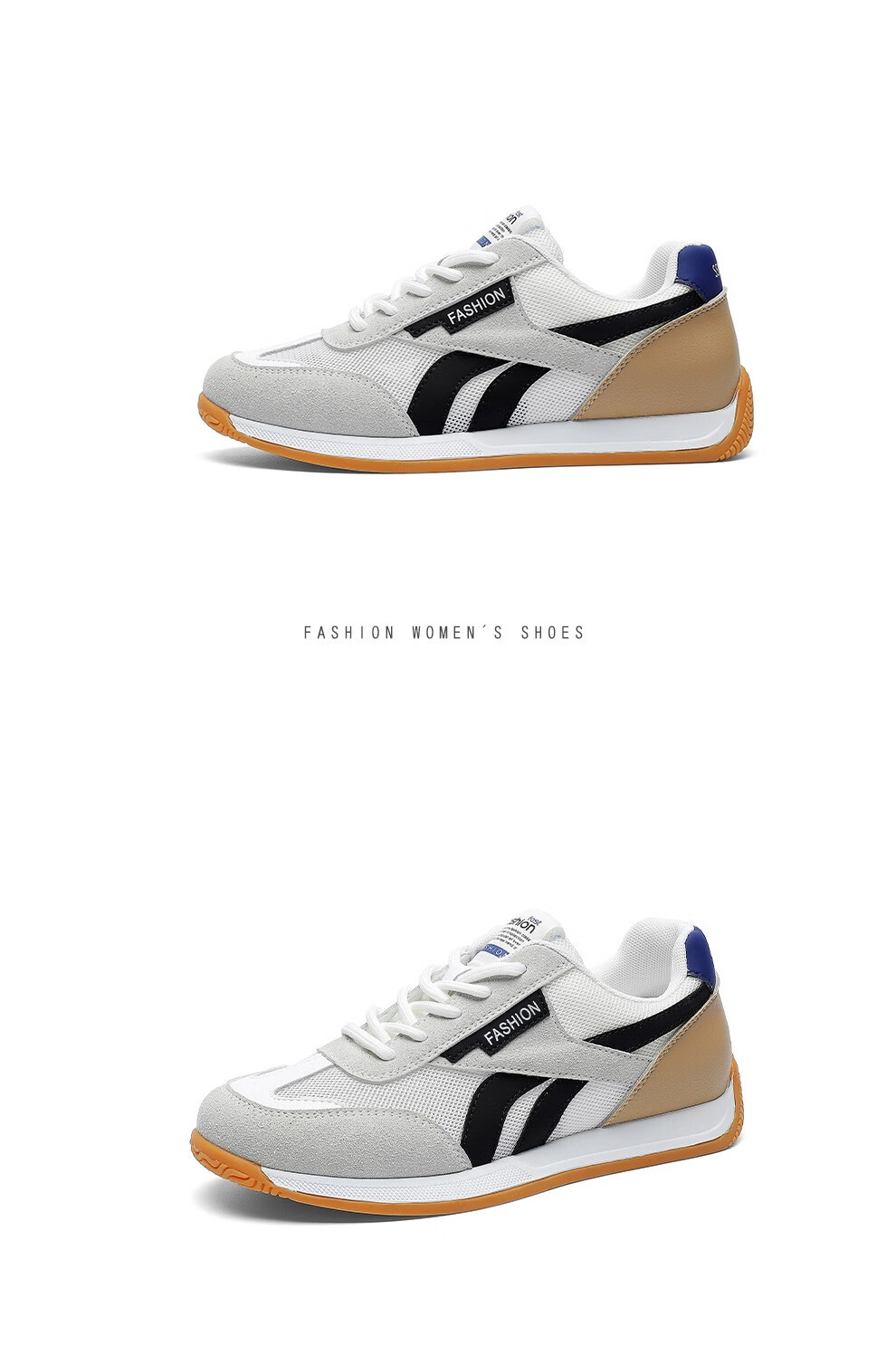 Giày thể thao nữ Dunhu dáng sneaker lưới thoáng khí, phối trắng học sinh xuân hè — Trắng cam 58369-1, 58369 Trắng xám Xuân Thu, Màu xám trắng 58369-1, 58369 Trắng cam Xuân Thu chi tiết 16