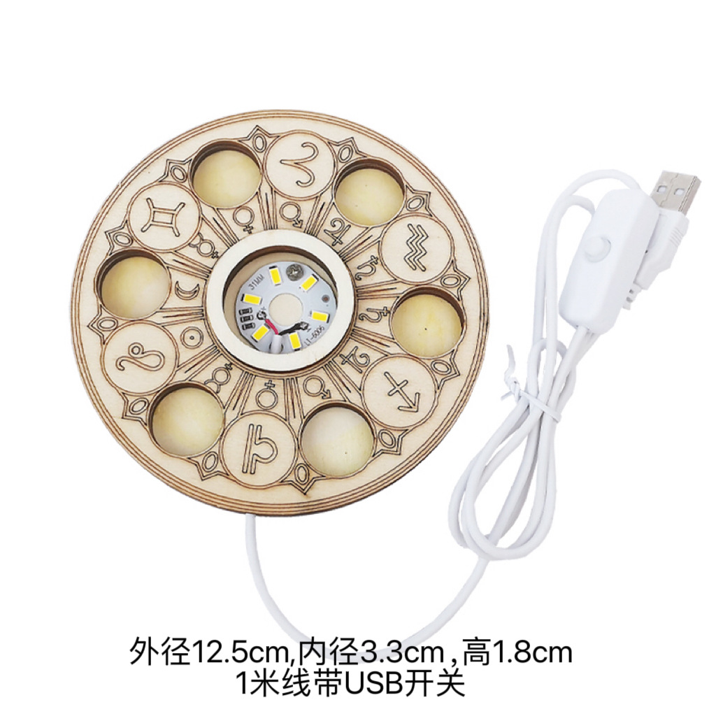 Madera de siete estrellas arsenal lámpara titular Lotus LED noche luz lámpara titular de cinco Hojas de Trébol soporte de la lámpara de trébol de luz de color frío y cálido