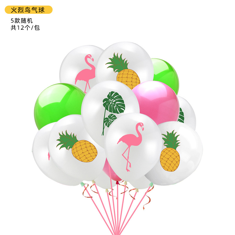 Verano tema hawaiano flamenco piña fiesta vajilla desechable bandeja de papel taza de papel bandera suministros de mantel