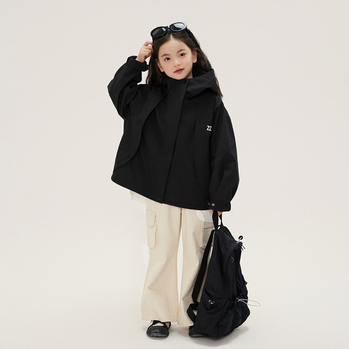 Girls' Jackets 2024 Spring New Style Children's Jackets Windproof Jackets Windproof Waterproof Warm Jackets