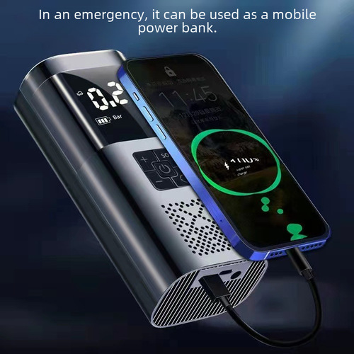 Cross-border on-board air pump handheld wireless charging smart portable electric bike tire inflator power bank