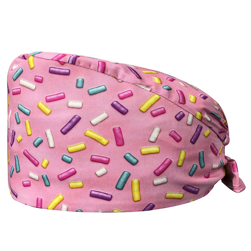 El algodón puro de las mujeres impresas europeas y americanas del sombrero de la enfermera de ICU con la toalla del sudor gorra quirúrgica del comercio exterior tapa de la cabeza del bolso entrega transfronteriza