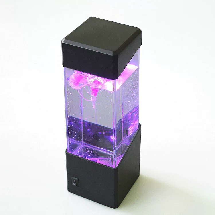 Лампа-ночник в виде медузы LED, лампа с вулканическим эффектом для аквариума, светодиоды изменяемого цвета, питание USB или 3×АА