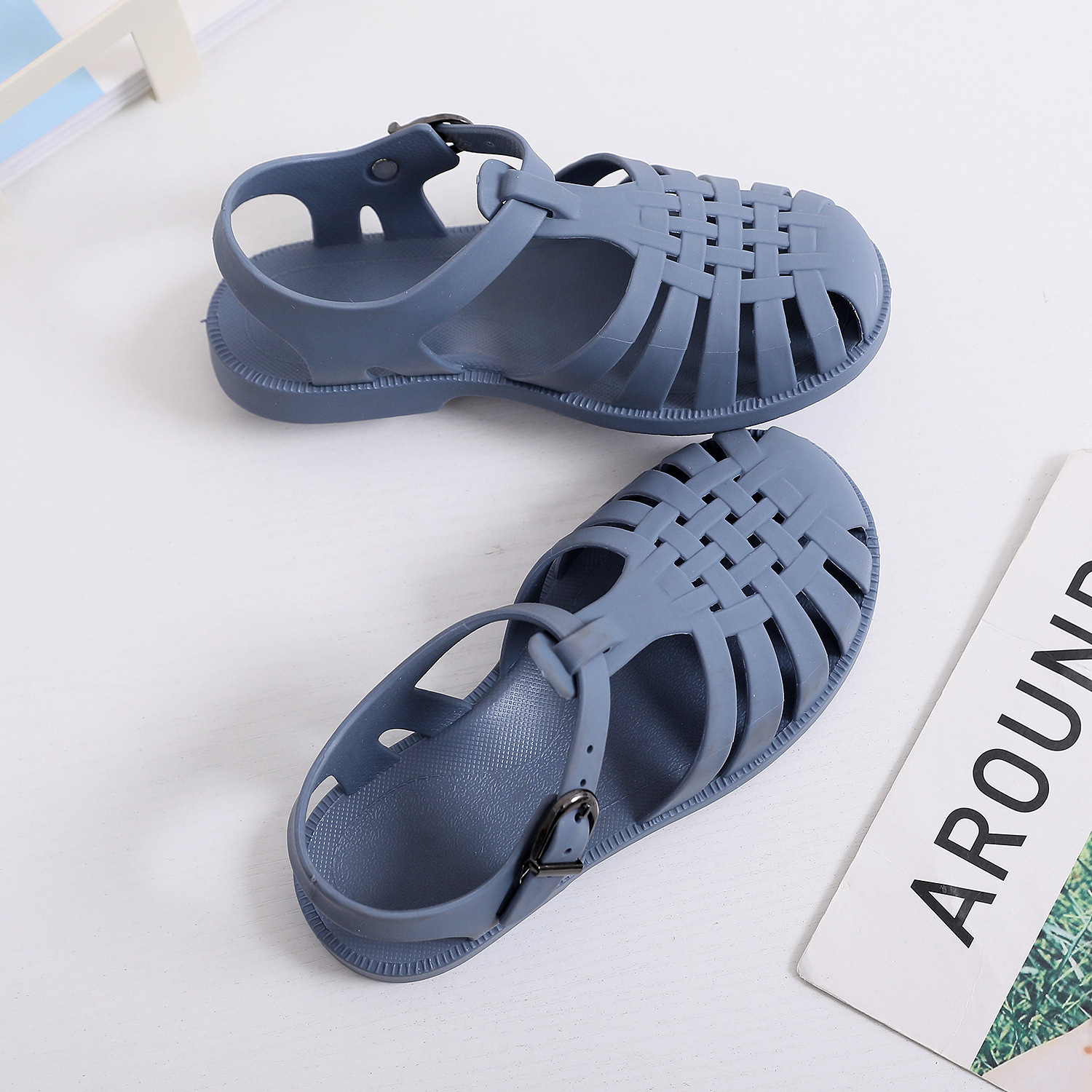 Summer children's plastic jelly hollow closed toe sandals new baby neutral non-slip Roman Beach princess shoes