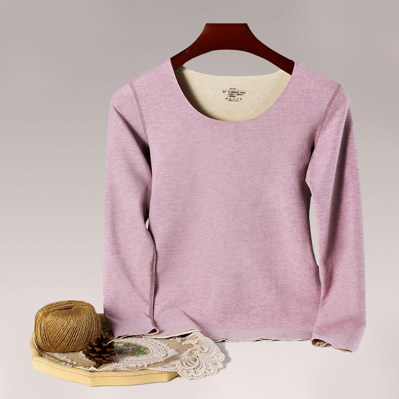 Ropa interior térmica de mujer ropa de Otoño de mujer sin costuras forrada de lana engrosada de fondo Otoño e Invierno ropa de Otoño de lana de una pieza para mujer
