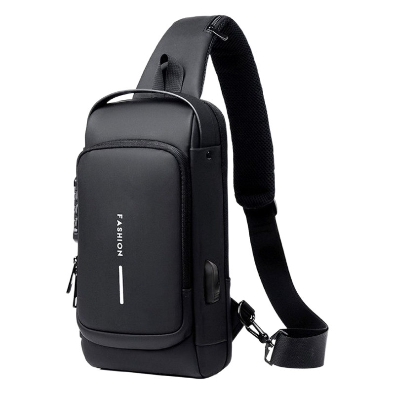 Shengxi Road bolso de los hombres Bolsa de mensajero de los hombres de negocios Contraseña de bloqueo bolsa de mensajero de los hombres herramientas Estilo funcional bolso de pecho de los hombres