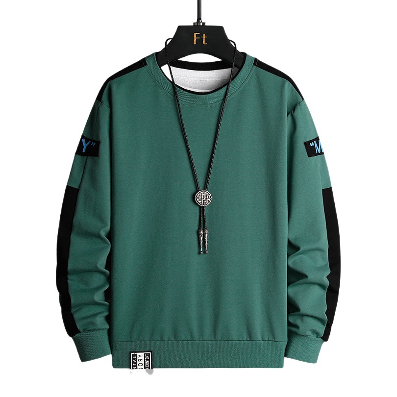 Spring and Autumn New Men's Loose Fashionable Long-sleeved Fashionable Korean Printed Sweater ins All-match Casual Top