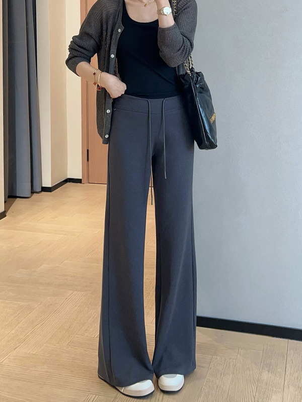 神仙裤垂坠有型透气亲肤窄版直筒喇叭卫休闲裤女2025秋季|undefined