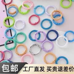 25 ミリメートルスプリングコイルバックルキーホルダーバッグバックル diy カラーペイント亜鉛合金携帯電話チェーンジュエリーアクセサリー