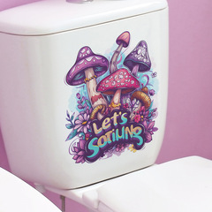 外貿創意紫色蘑菇兒童臥室馬桶貼家居裝飾牆貼貼紙自粘批發跨境