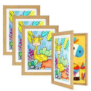 Kids Art Display Frame Magnetic Flip Cover Front Opening