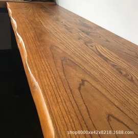 实木木板定制桌面台面飘窗吧台板餐桌书桌老榆木板材松木实木桌板
