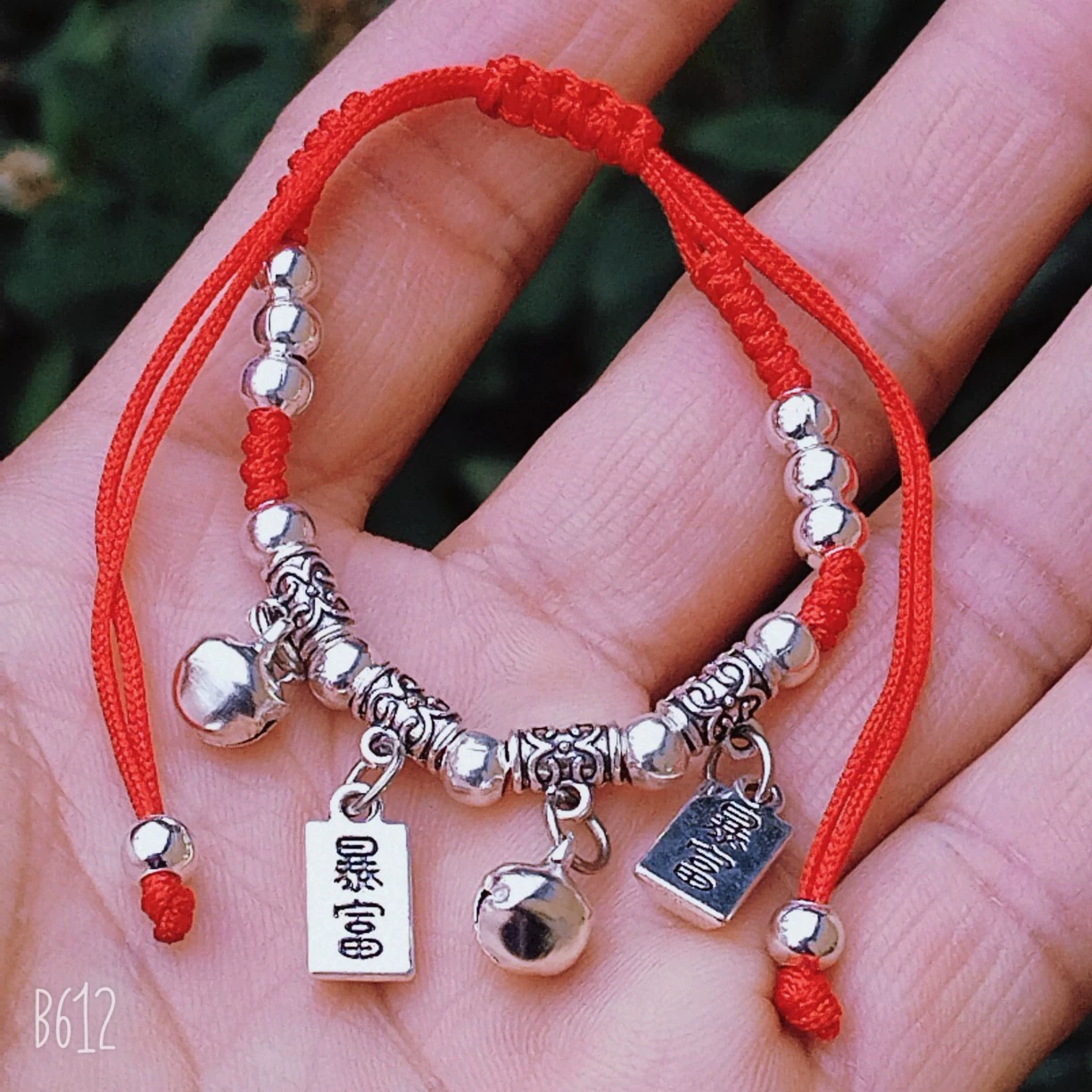 Woven Red Rope Bracelet, Miao/Tibetan Silver Alloy Charms, Ankle & Wrist, Multiple Styles